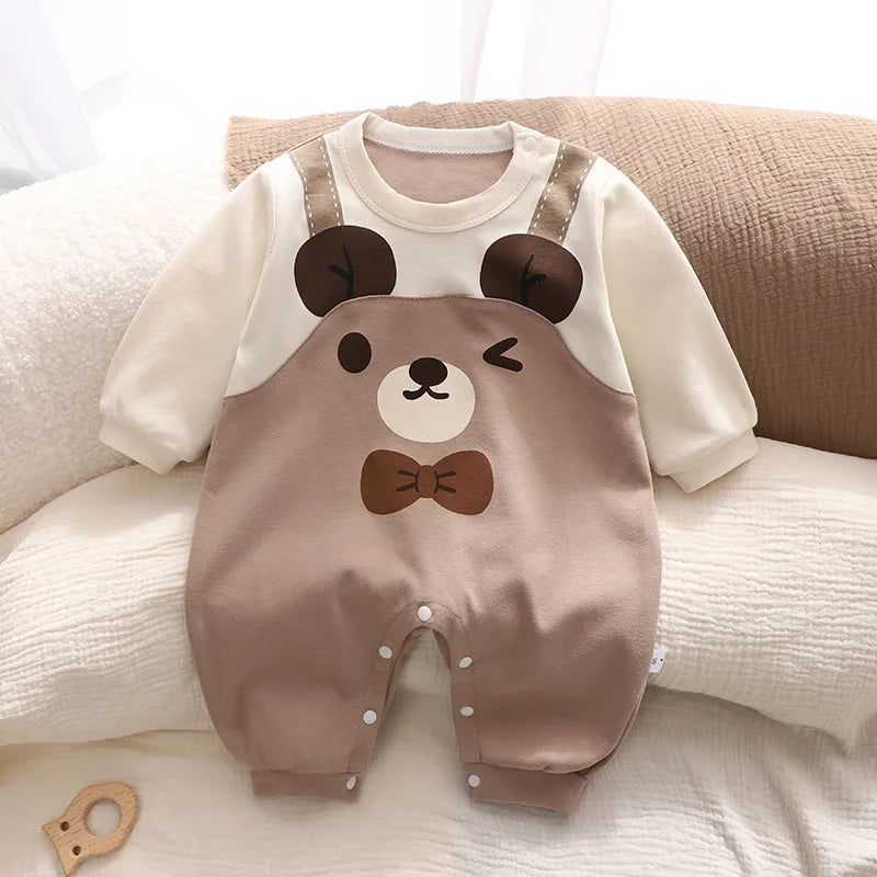 2025 New Baby Jumpsuit Autumn Long-sleeved Pure Cotton Cute ChildrenClothes Kids Clothes Crawling Clothes Boys Girls Jumpsuit