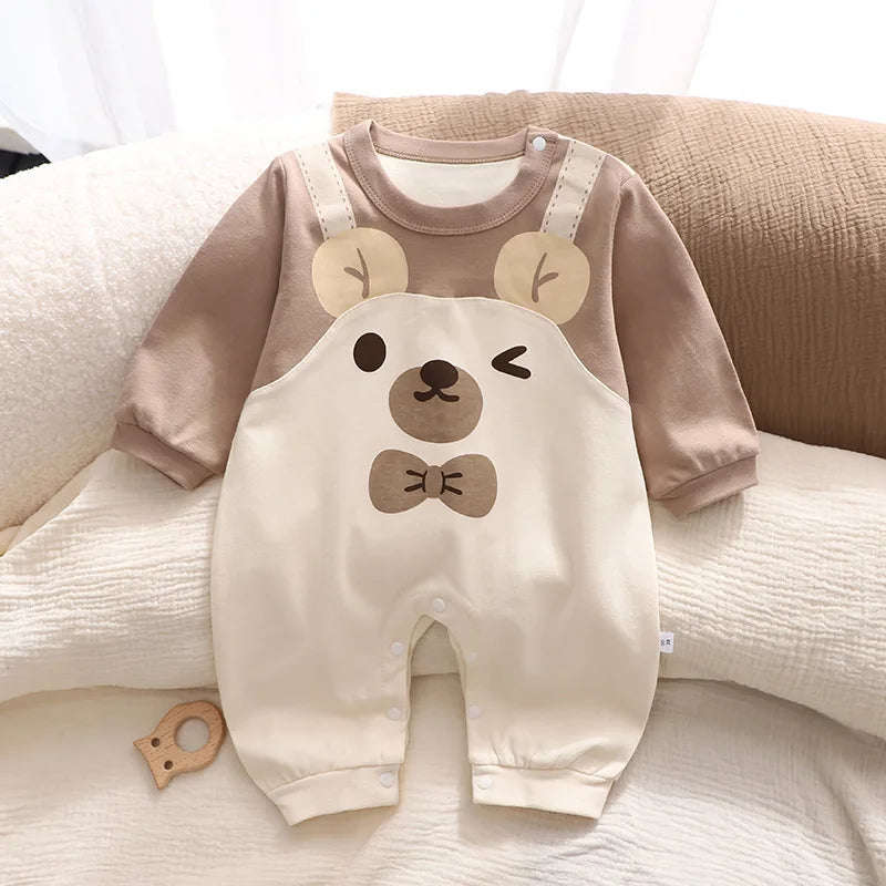 2025 New Baby Jumpsuit Autumn Long-sleeved Pure Cotton Cute ChildrenClothes Kids Clothes Crawling Clothes Boys Girls Jumpsuit