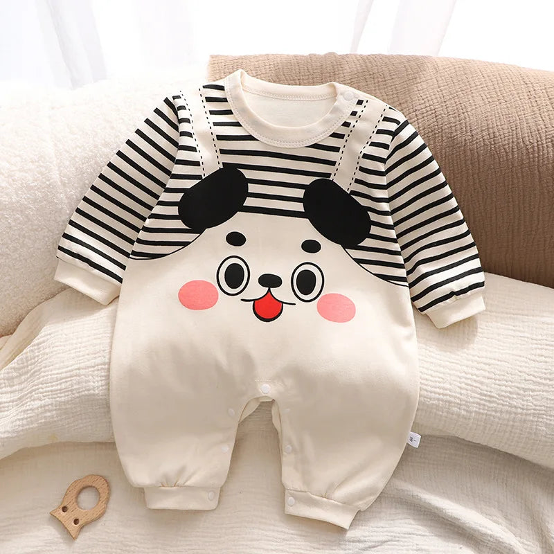 2025 New Baby Jumpsuit Autumn Long-sleeved Pure Cotton Cute ChildrenClothes Kids Clothes Crawling Clothes Boys Girls Jumpsuit
