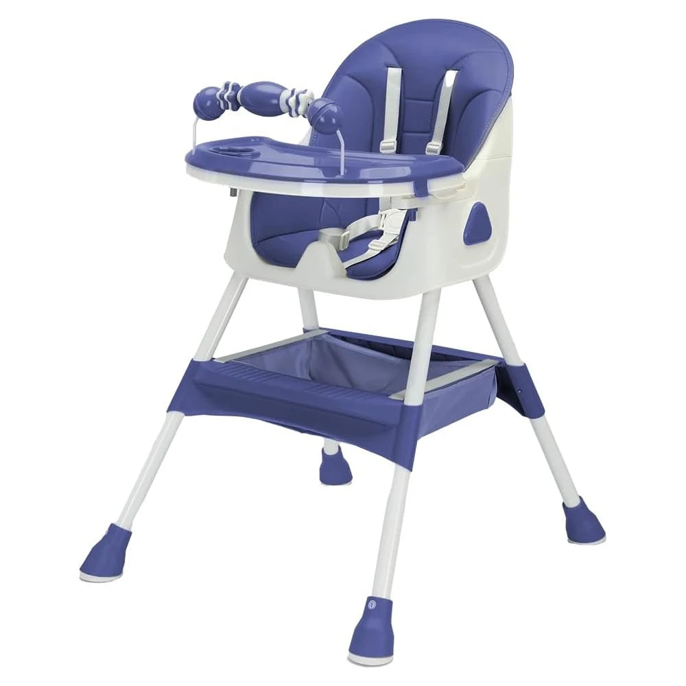 3-in-1 Foldable Baby High Chair with Double Tray