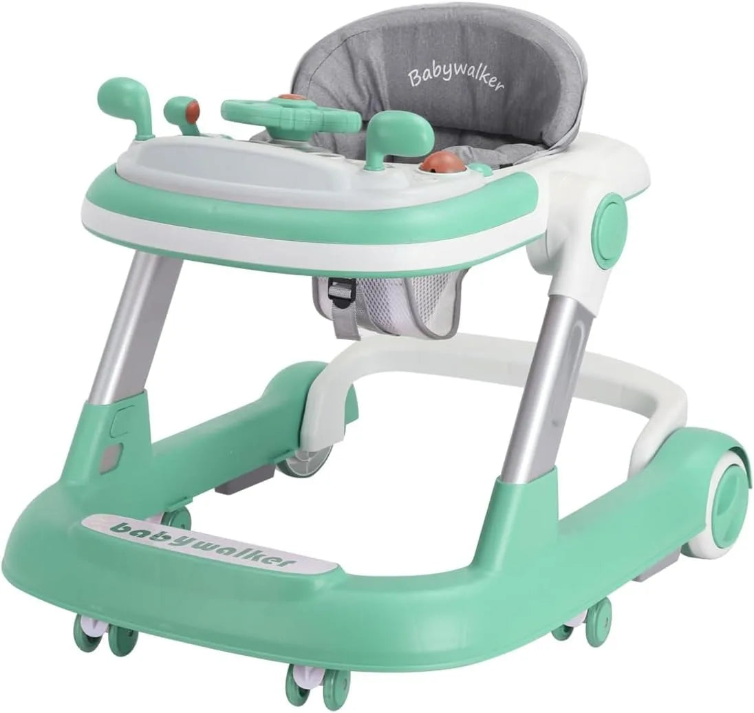 Foldable 2-in-1 Baby Walker – Push Toy, Feeding & Music Tray