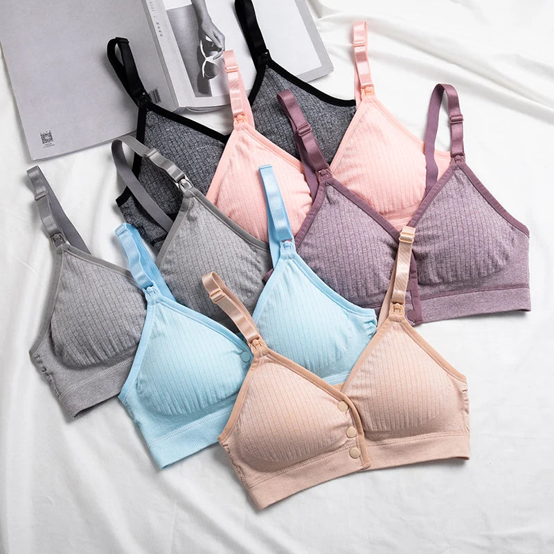 Pregnancy Seamless Nursing Bra Front Closure Comfortable Women's Push Up Breastfeeding Bra Maternity Underwear