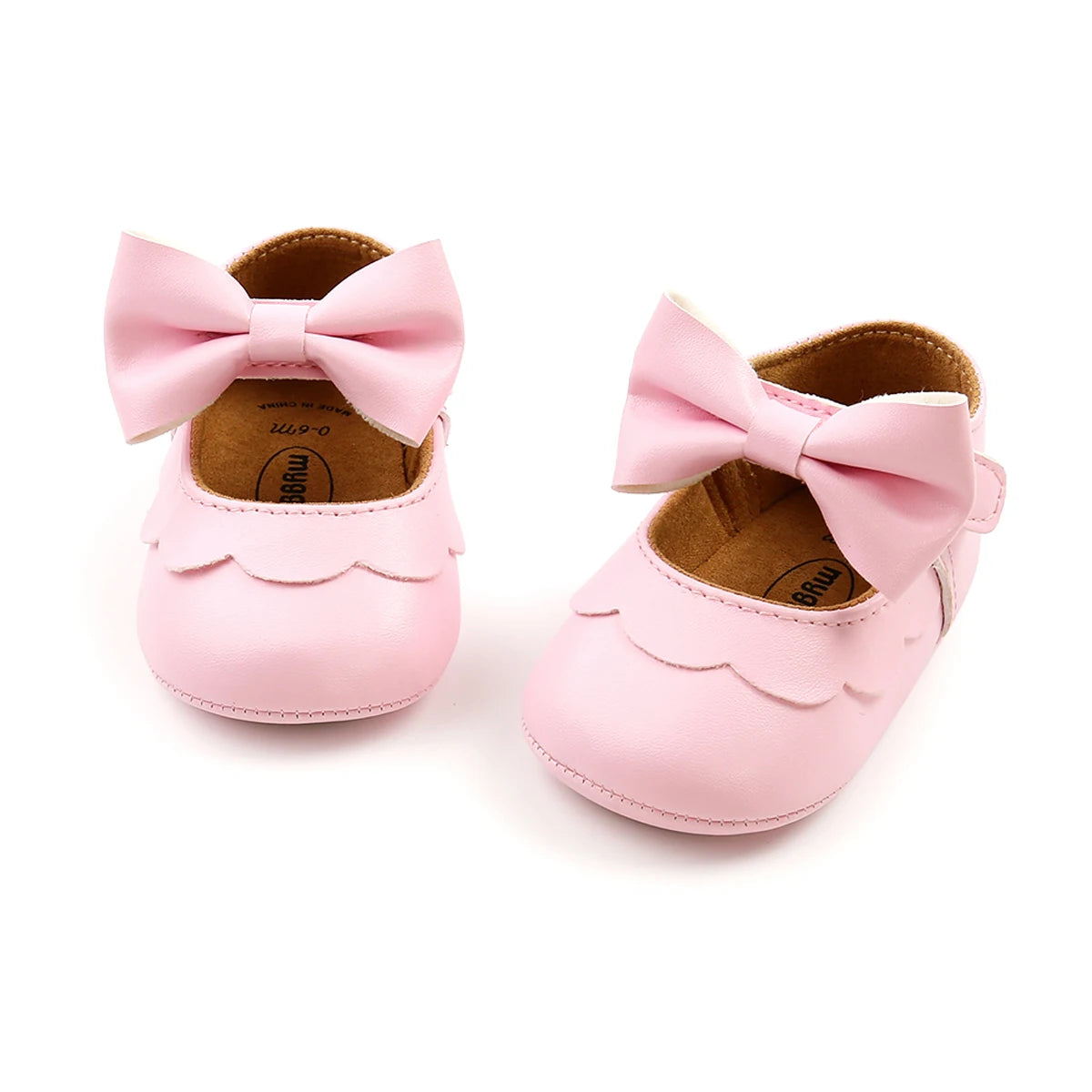 Baby Girl Bowknot Flat Shoes – Soft Sole First Walkers