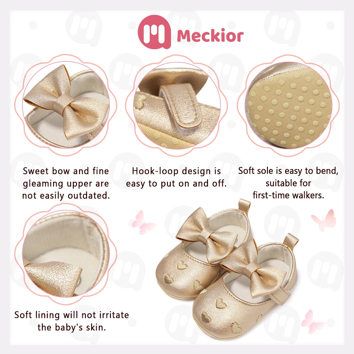 Melchior Bow-Knot Baby Girl Dress Shoes – Soft Sole First Walkers