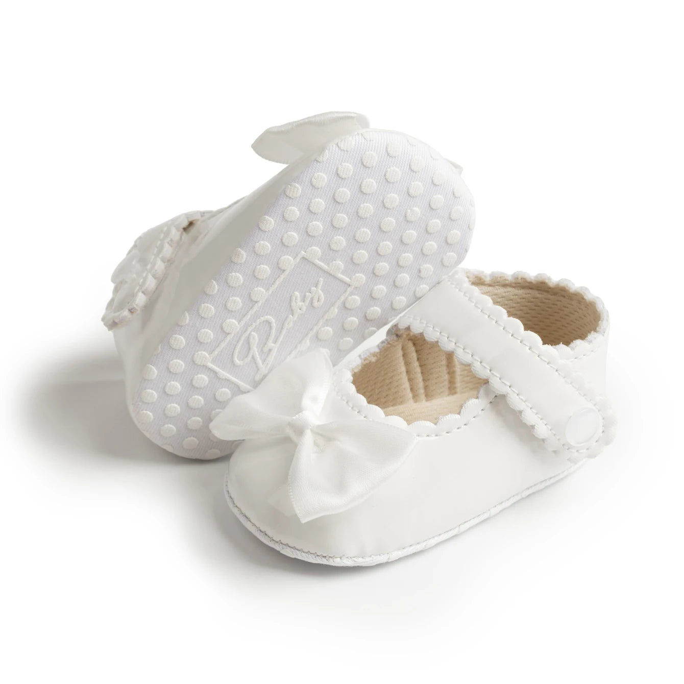 Meckior PU Leather Bowknot Baby Girl Shoes – Soft Sole Flats