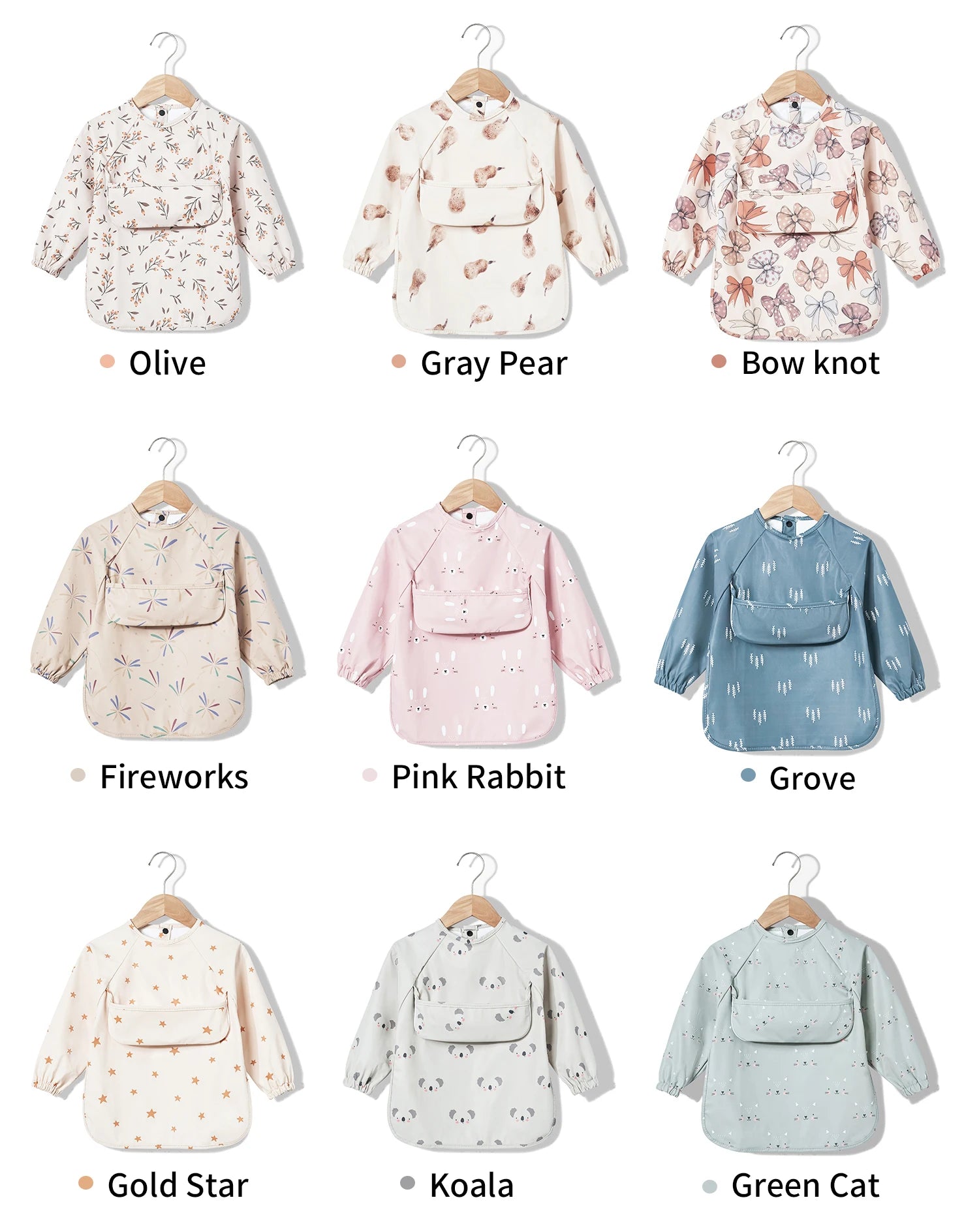 New Baby's Waterproof Long Sleeve Apron with Pocket Toddler Burp Cloth Boys Girls Anti-dirty Art Smock Baby Stuff Denmark bib