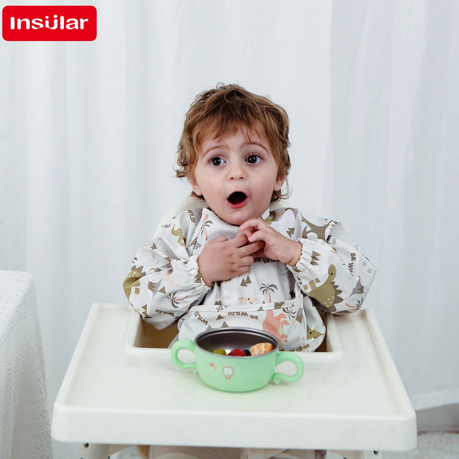 New Baby's Waterproof Long Sleeve Apron with Pocket Toddler Burp Cloth Boys Girls Anti-dirty Art Smock Baby Stuff Denmark bib