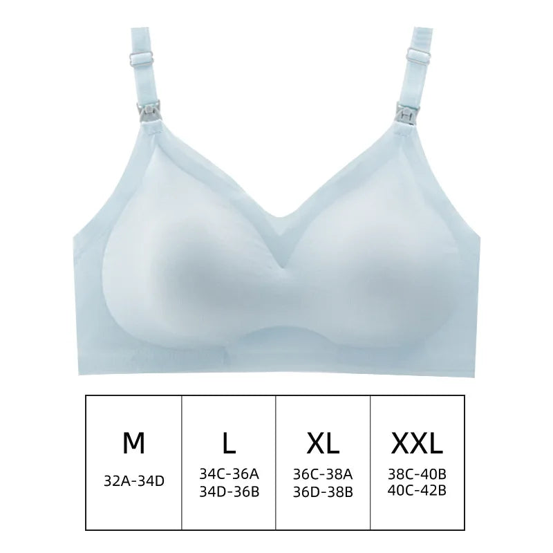Ultra-Thin Laser Cut Nursing Bra – Push-Up, Removable Pads, Plus Size