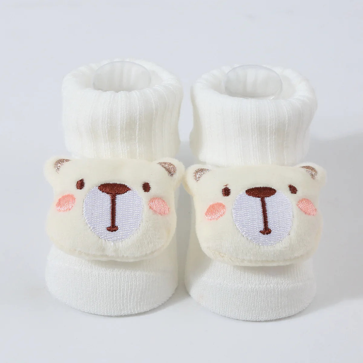 3D Doll Cotton Baby Tube Socks – Newborn (0–6 Months)