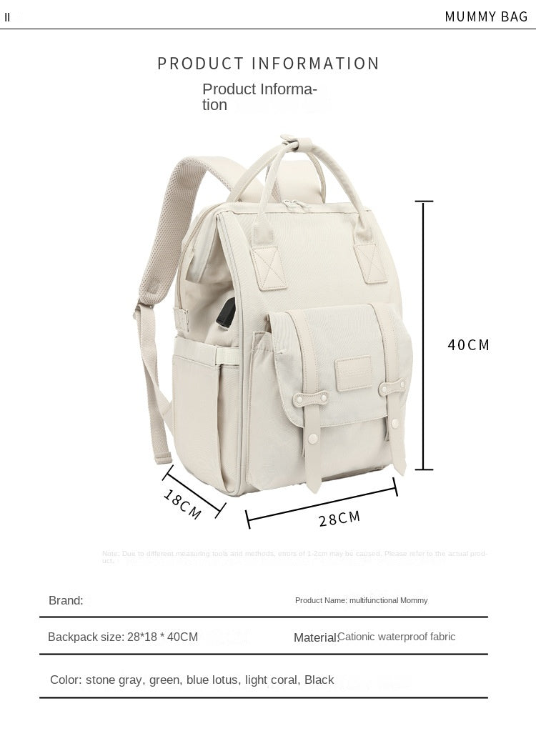 Baby Nappy Bag Mummy Bag Backpack Waterproof Storage Handbag Outdoor Travel Mommy Maternity Bag For Baby Stuff