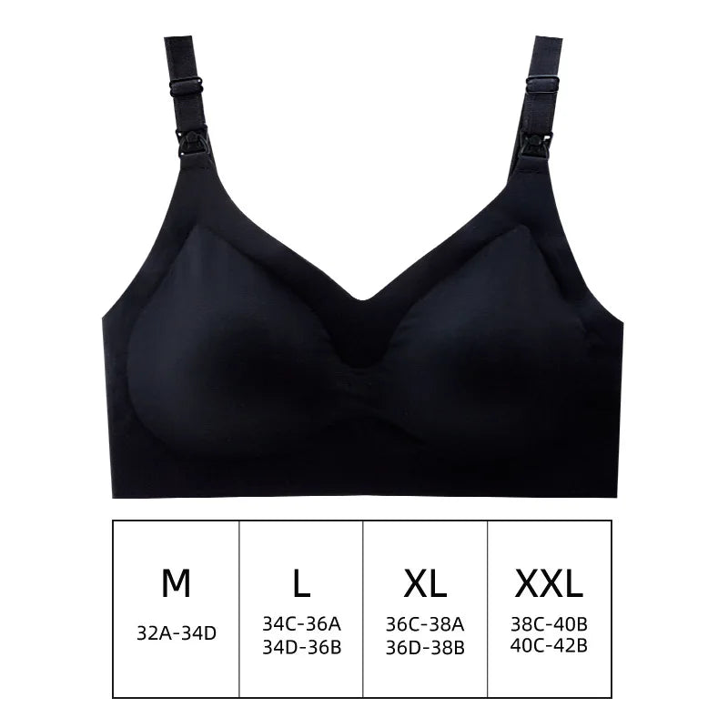 Ultra-Thin Laser Cut Nursing Bra – Push-Up, Removable Pads, Plus Size