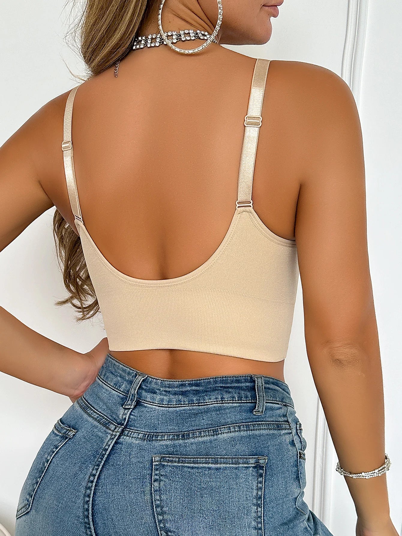 High Quality Women'S Nude Nursing Bra With Wireless Hooks Detachable Padding Comfortable Top Foldable Nursing Bra