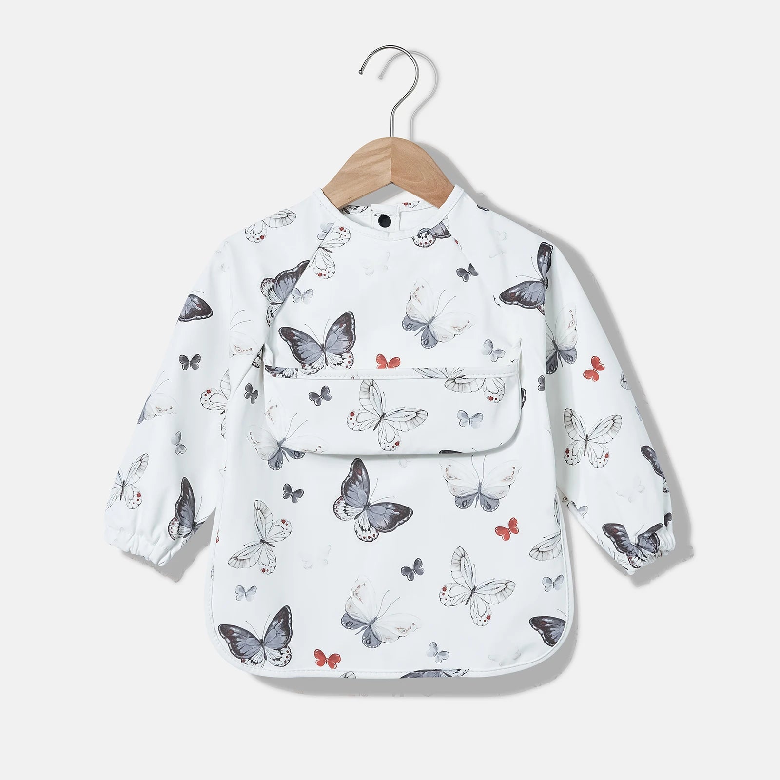 New Baby's Waterproof Long Sleeve Apron with Pocket Toddler Burp Cloth Boys Girls Anti-dirty Art Smock Baby Stuff Denmark bib