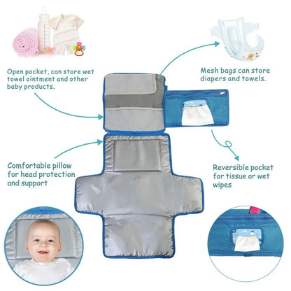Portable Baby Changing Pad with Pockets