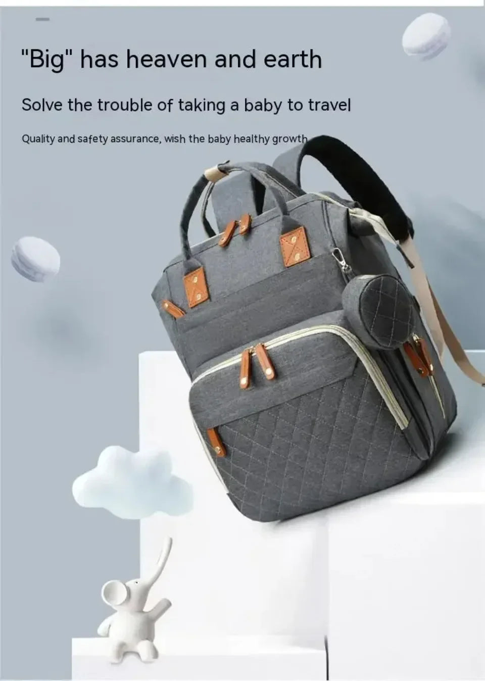Baby diaper backpack toddler diaper backpack with diaper changing pad mom and dad travel large capacity backpack baby bag