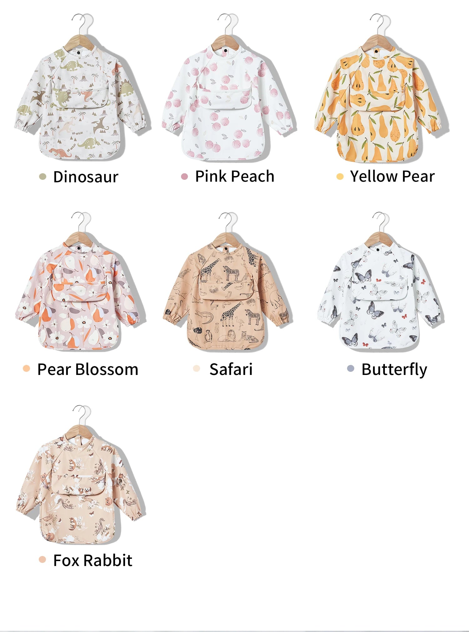New Baby's Waterproof Long Sleeve Apron with Pocket Toddler Burp Cloth Boys Girls Anti-dirty Art Smock Baby Stuff Denmark bib