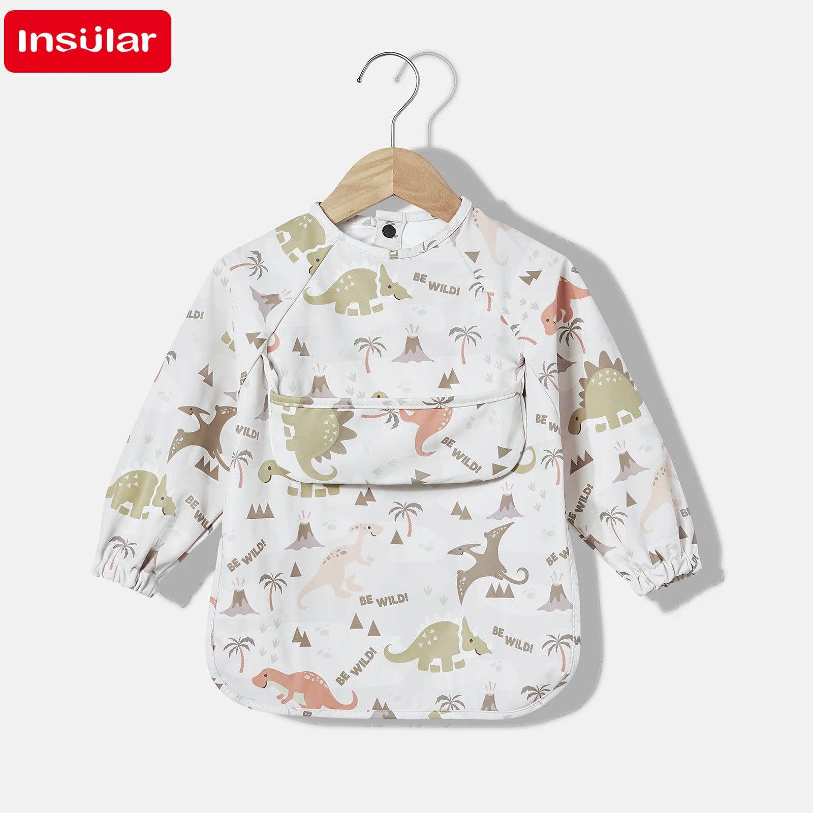 New Baby's Waterproof Long Sleeve Apron with Pocket Toddler Burp Cloth Boys Girls Anti-dirty Art Smock Baby Stuff Denmark bib