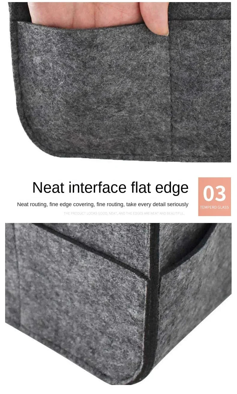 Baby Felt Storage Nursery Organizer Basket Infant Diaper Bag with Handle Caddy Changing Nappy Kids Storage Carrier Large Pocket