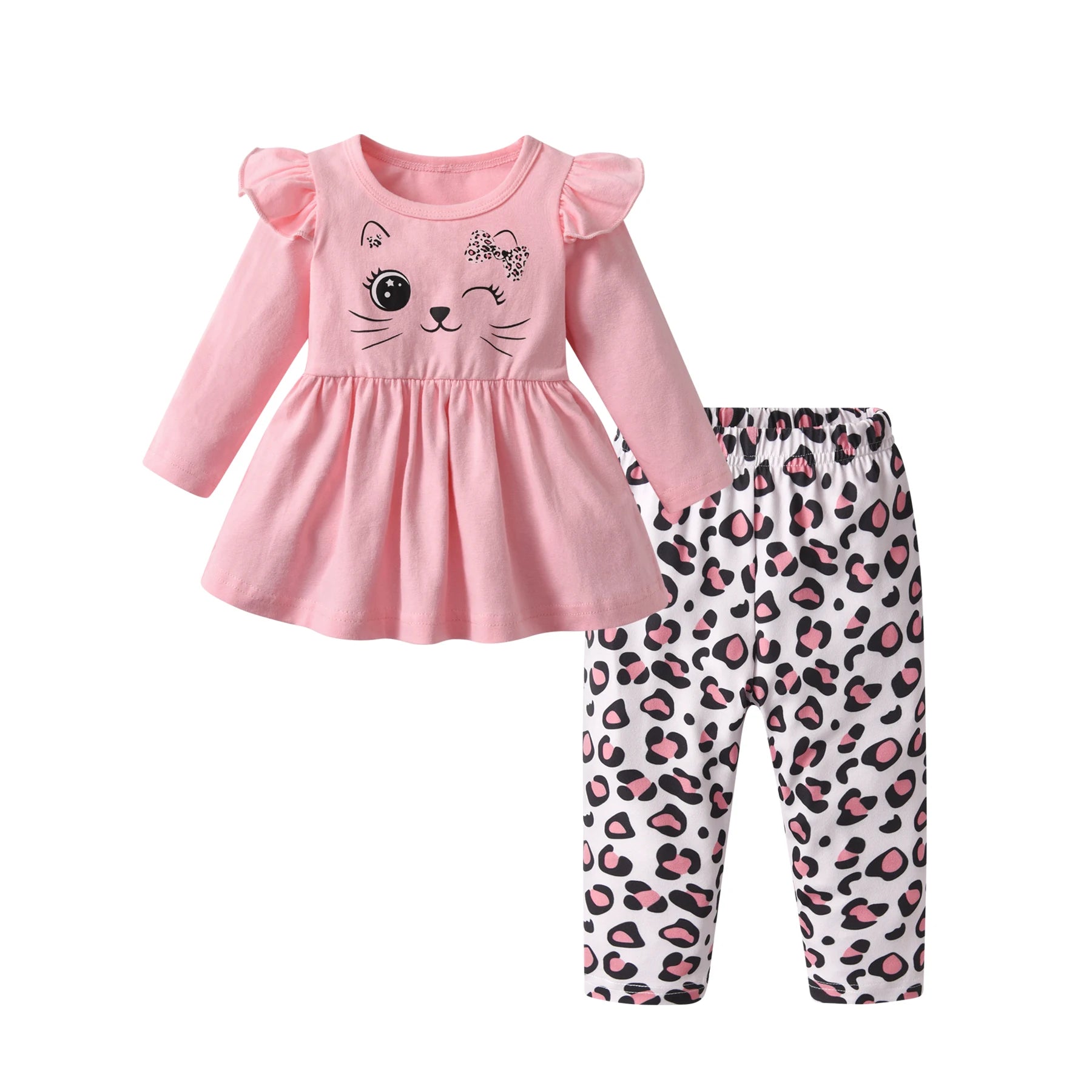Casual Toddler Kids Baby Girl 2PCS Clothes Set for 1 2 3 4 T Spring Autumn Bee Printed Long Sleeve Top and Pants Outfit for Girl