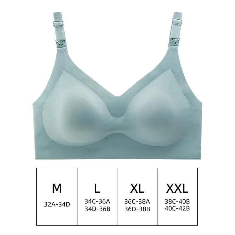 Ultra-Thin Laser Cut Nursing Bra – Push-Up, Removable Pads, Plus Size