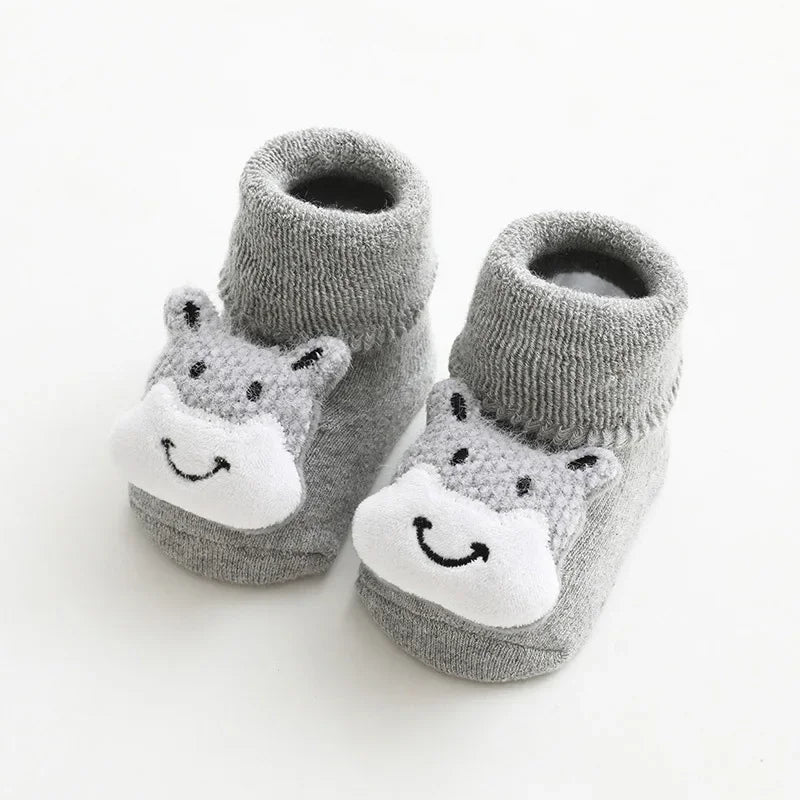 Warm Anti-Slip Cartoon Baby Socks – Winter Indoor (Unisex)