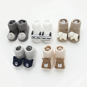 Cartoon Cotton Baby Socks – Non-Slip (Newborn to Toddler)
