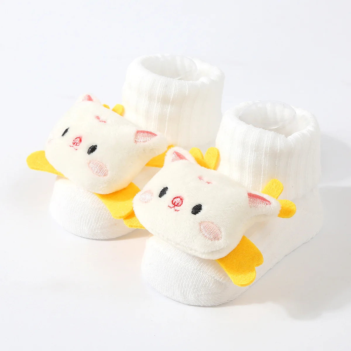 3D Doll Cotton Baby Tube Socks – Newborn (0–6 Months)