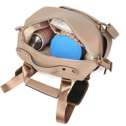 Leather Baby Changing Bag – Large Capacity