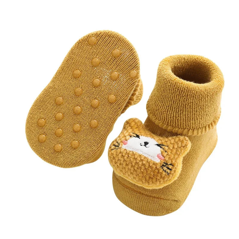 Warm Anti-Slip Cartoon Baby Socks – Winter Indoor (Unisex)