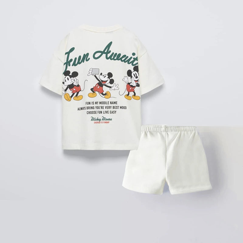 Short Sleeve Tracksuits For Boys Car Print Tshirt +Shorts 2025 Summer Child Trendy Costume 2pcs/Set Baby Sports Casual Outfits