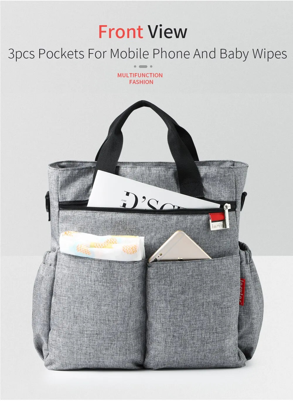 Fashion Baby Diaper Tote Bag Multifunctional Mommy Nappy Changing Bags Waterproof Mummy Stroller Bag