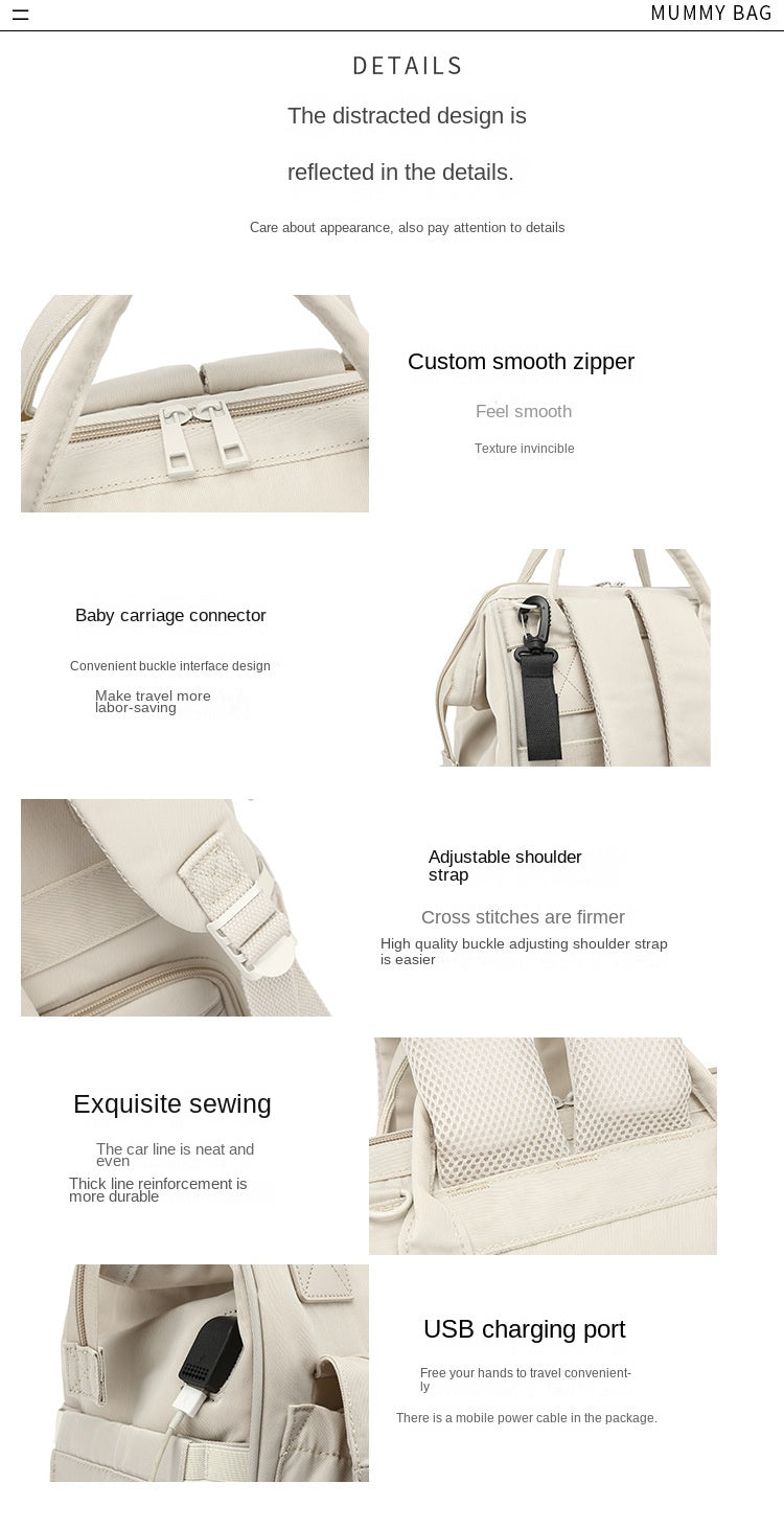 Baby Nappy Bag Mummy Bag Backpack Waterproof Storage Handbag Outdoor Travel Mommy Maternity Bag For Baby Stuff