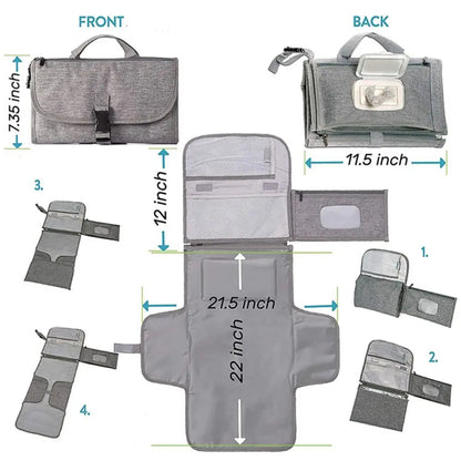Portable Baby Changing Pad with Pockets