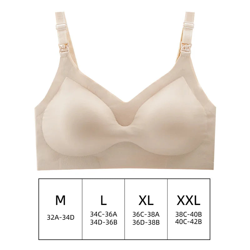 Ultra-Thin Laser Cut Nursing Bra – Push-Up, Removable Pads, Plus Size