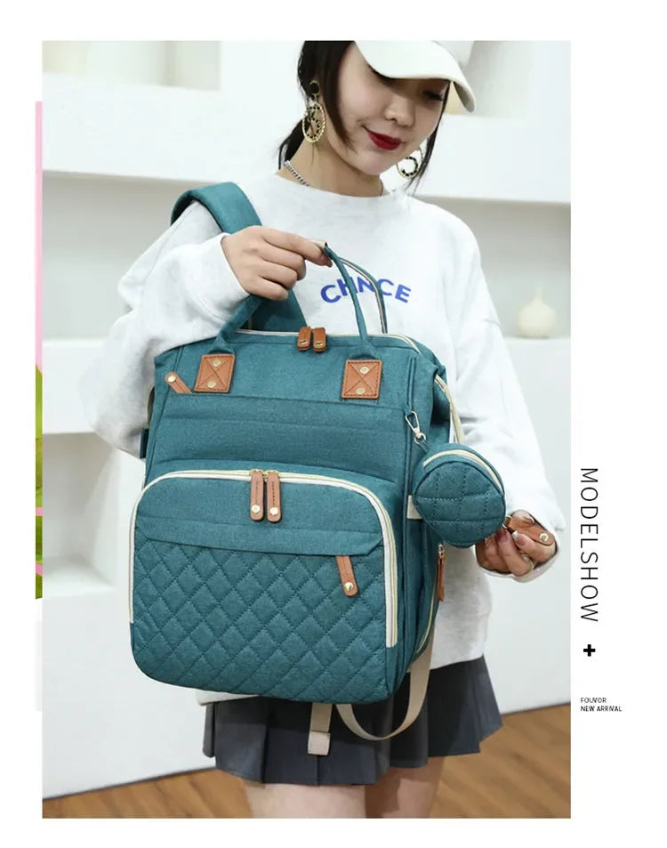Diaper Bag with Changing Station 3 in 1 Baby Diaper Backpack with Foldable Changing Pad, Large Travel Back Pack for Girl Boy