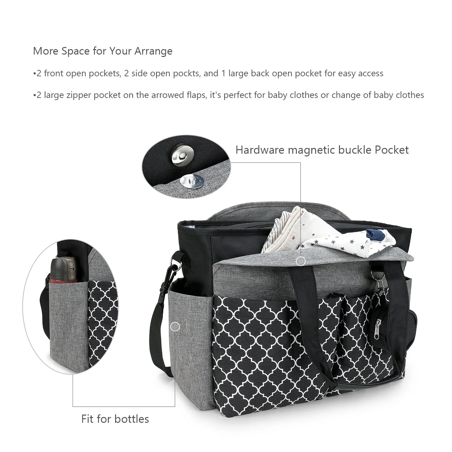 Baby Changing Carrier Bag with  Shoulder Strap Portable Waterproof and Large Capacity