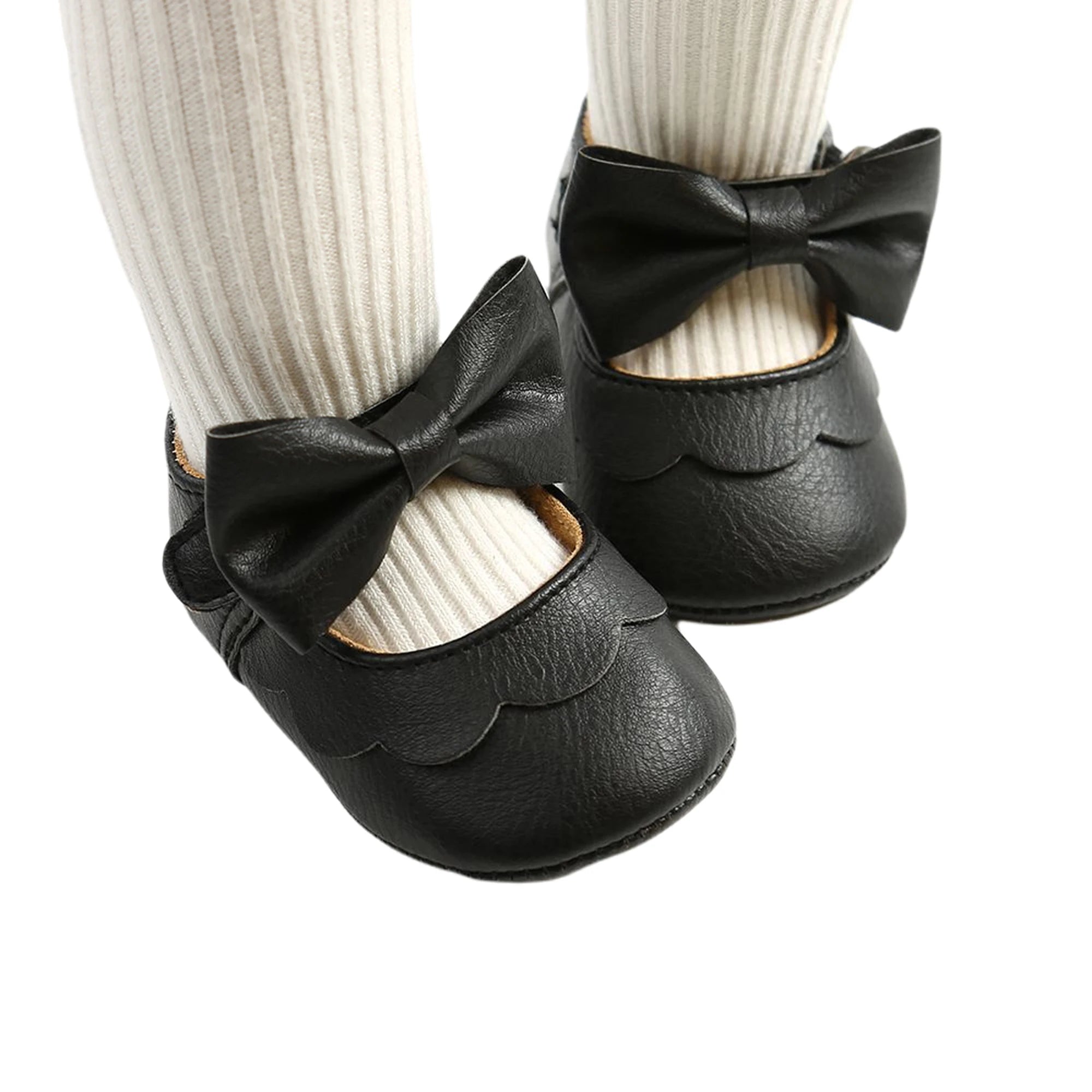Baby Girl Bowknot Flat Shoes – Soft Sole First Walkers
