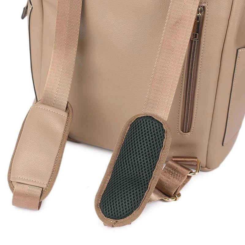 Multifunction Leather Baby Changing Bag Large Capacity