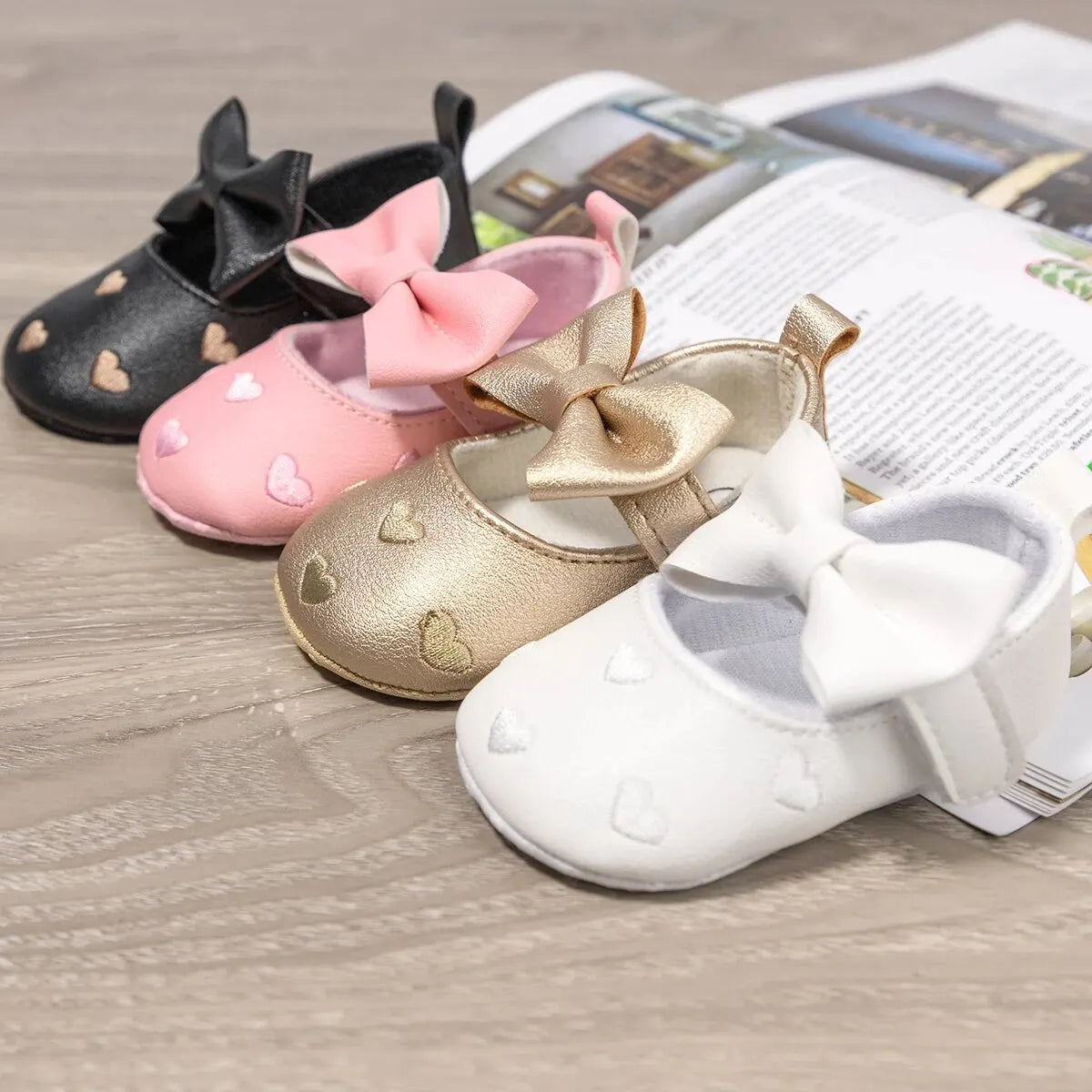 Meckior Baby Girl Dress Shoes – Bow-Knot Soft Sole Walkers