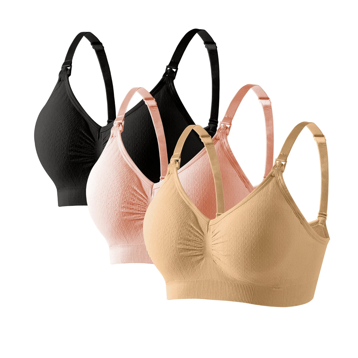 3 PCS New Breathable Front Open Nursing Bra Maternity Underwear Pregnancy Bra Full Cup Wireless Comfortable Breastfeeding Bra