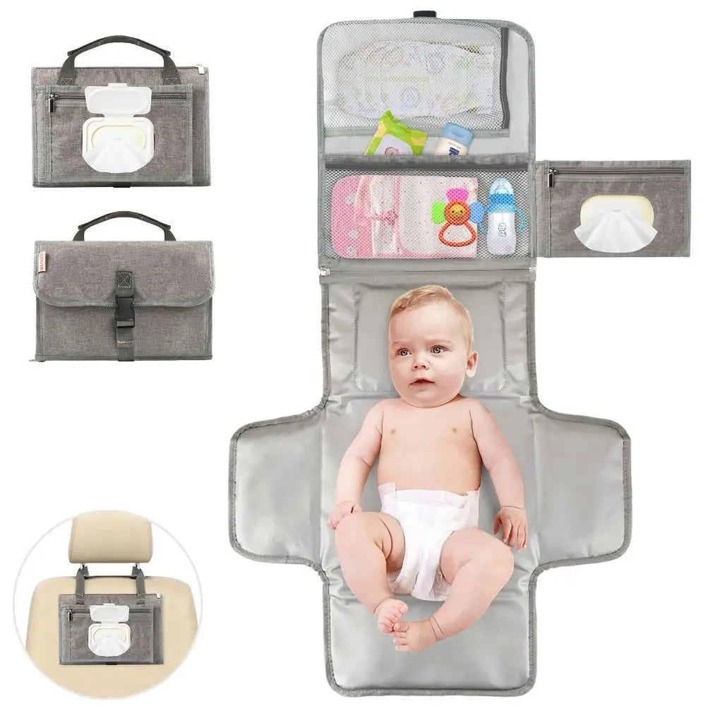 Portable Baby Changing Pad with Pockets