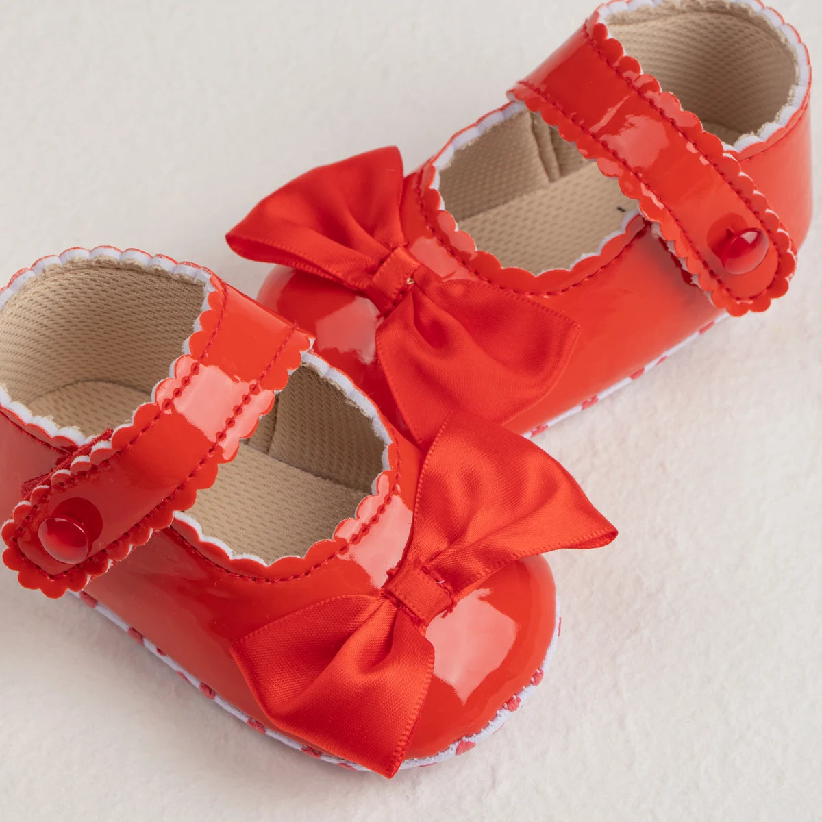 Meckior PU Leather Bowknot Baby Girl Shoes – Soft Sole Flats