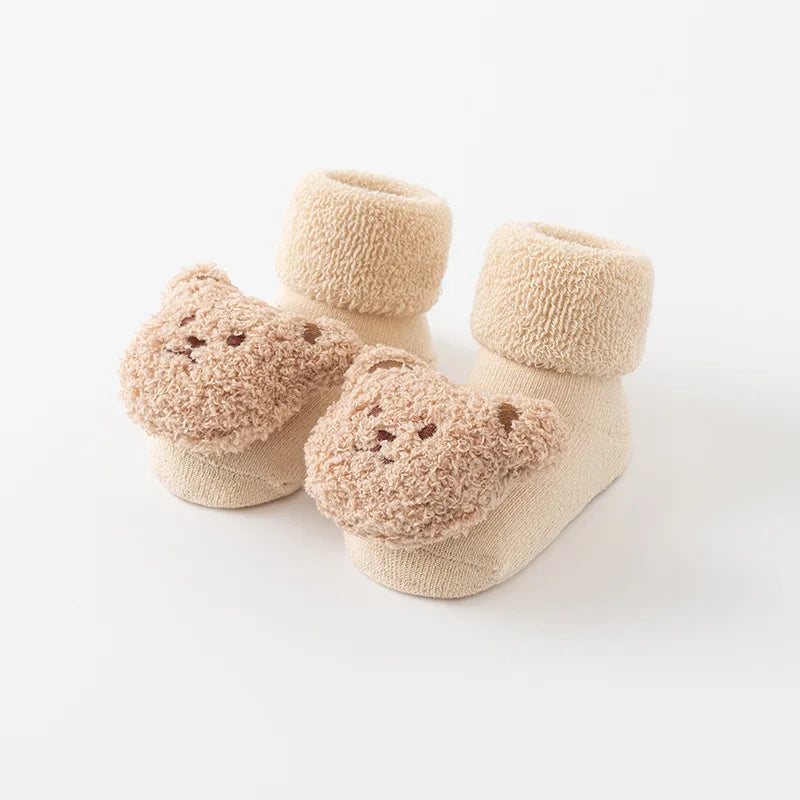 Cute Cartoon Bear Baby Socks – Anti-Slip Cotton (Spring & Autumn)
