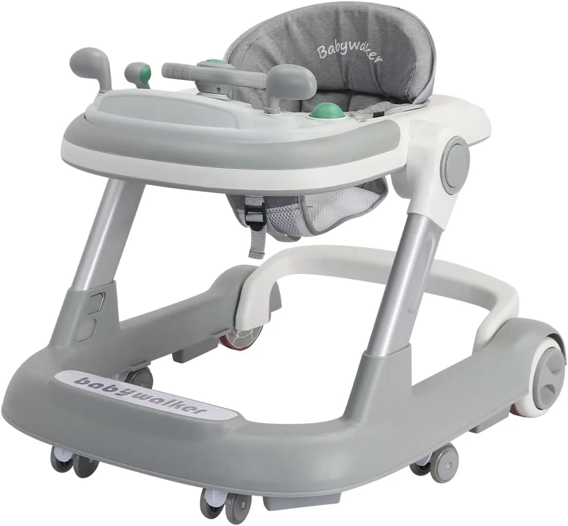Foldable 2-in-1 Baby Walker – Push Toy, Feeding & Music Tray
