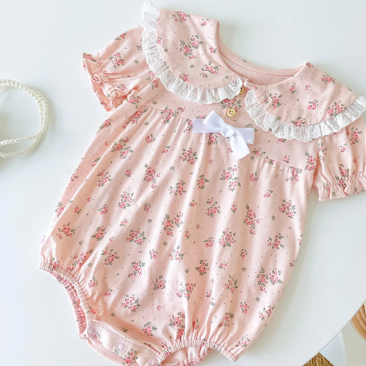 Sanlutoz Baby Girl Floral Lace Bodysuit – Summer Princess Outfit