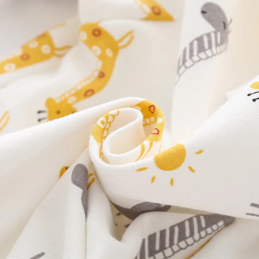 3-12M Autumn Baby jumpsuit Footies long sleeve clothes Infants romper cotton print boys onesies giraffe Cartoon baby underwear