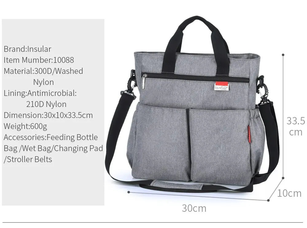 Fashion Baby Diaper Tote Bag Multifunctional Mommy Nappy Changing Bags Waterproof Mummy Stroller Bag