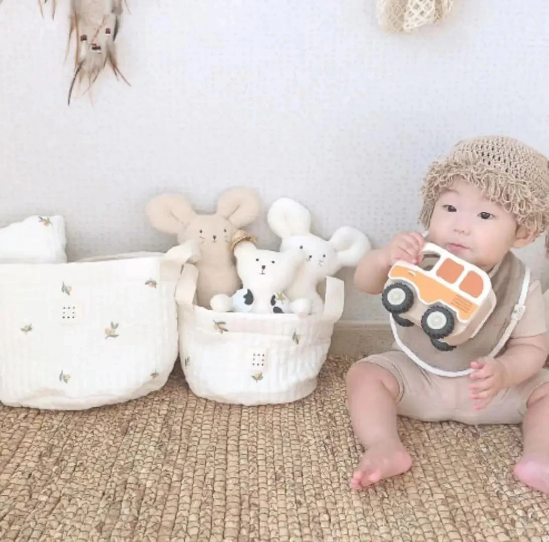 Baby Bags Cute Bear Embroidery Diaper Bag Caddy Nappy Cart Storage Mummy Maternity Bag for Newborn Diapers Toys Organizers