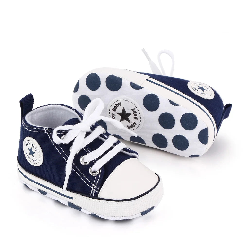 Canvas Baby Sneakers – Soft Sole First Walkers for Boys & Girls