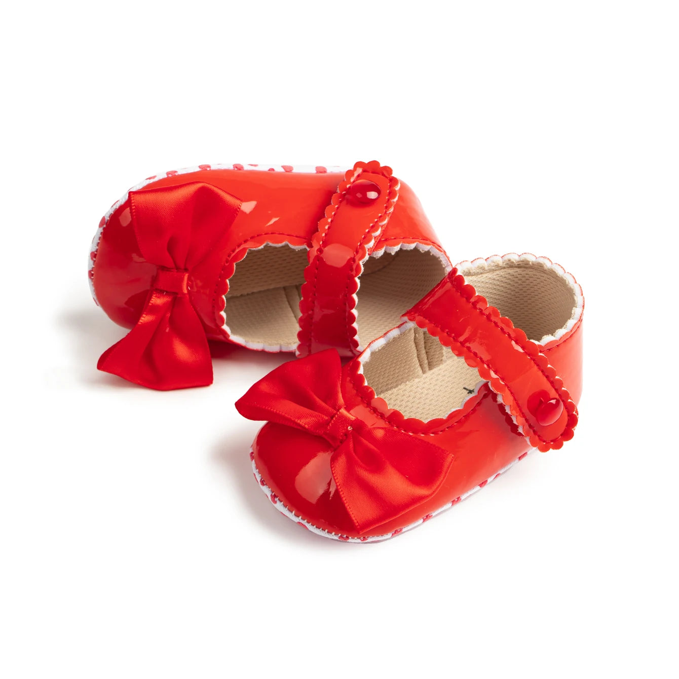 Meckior PU Leather Bowknot Baby Girl Shoes – Soft Sole Flats